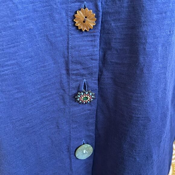 Soft Surroundings Delia Mixed Buttons V-Neck Jersey Lightweight Jacket/Top Sz S - Picture 6 of 10